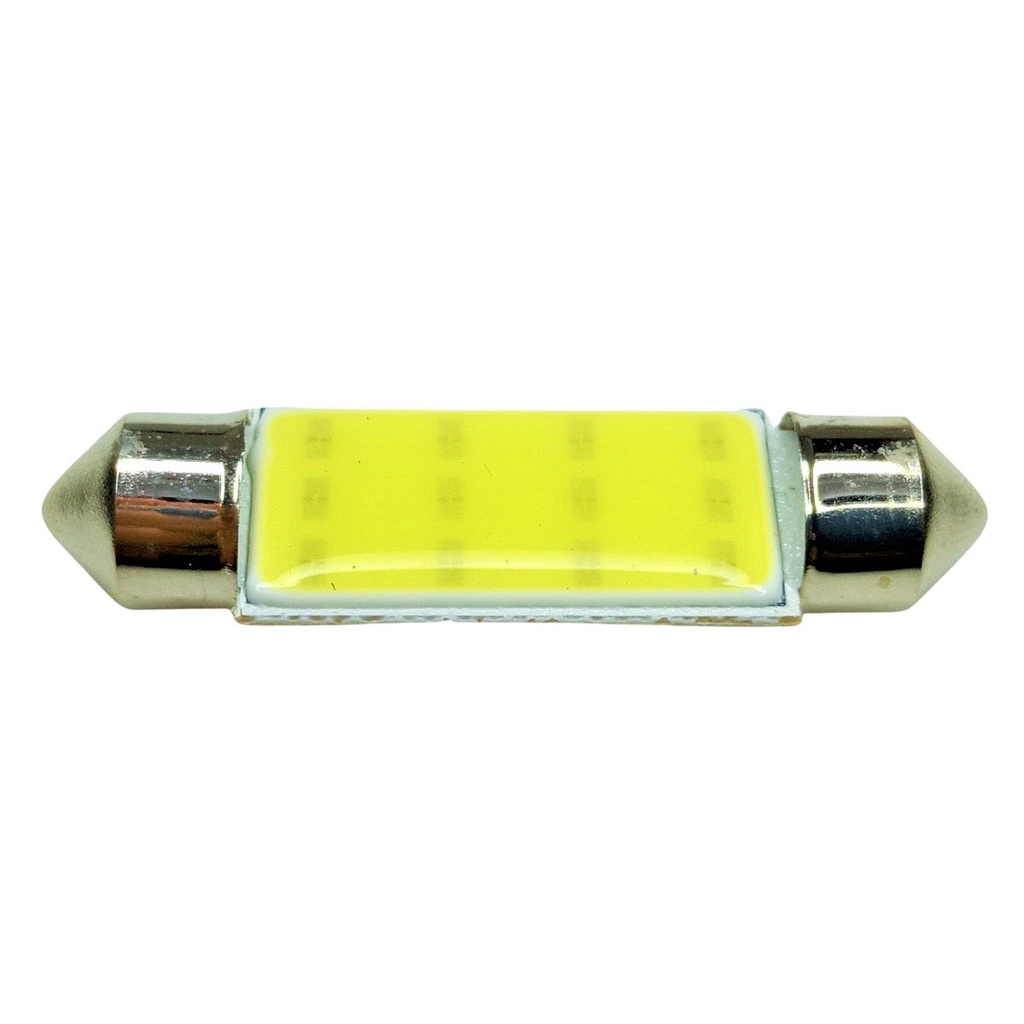 Lâmpada Torpedo 12 Leds Cob 41mm Super Branco Luz Teto Unidade 12v 6w