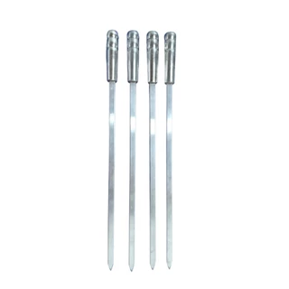 Kit 4 espetos CHATO de alumínio 45 cm para churrasco