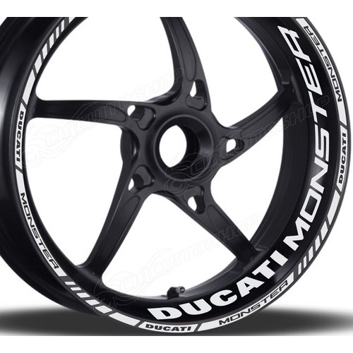 Friso + Adesivo Refletivo M5 Roda Moto Ducati Monster