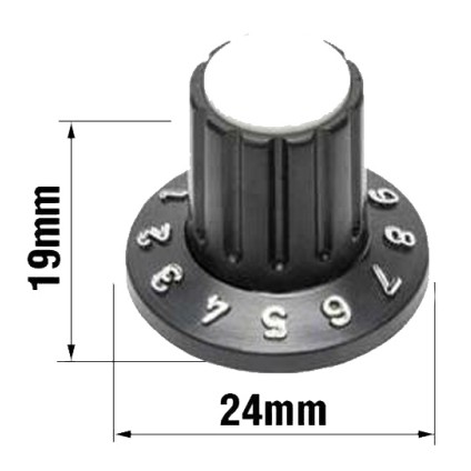KNOB NUMERICO BRANCO 19X24 MM