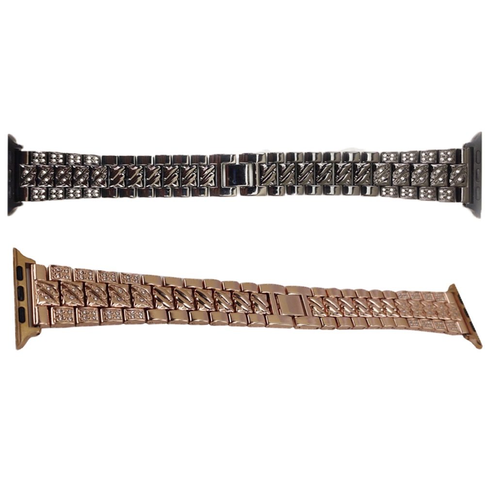 Kit 2 Pulseiras Smartwatch Relogio inteligente Luxo Pedra Strass Aço 3 Elos