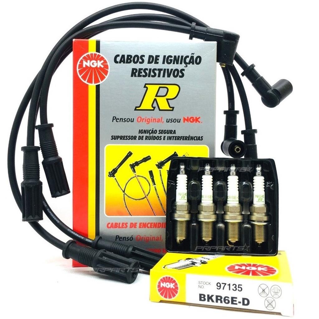 Kit Jogo Cabo+ Vela Fiat Original Palio 1.4 8v  Flex 07/... em Oferta na Shopee