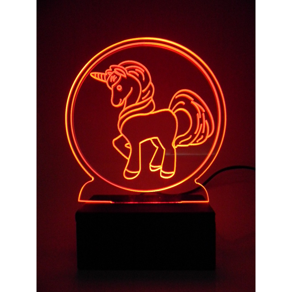 Luminária abajur led decorativa unicórnio