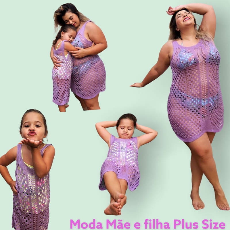 kit Saída de praia Feminina tal Mãe tal filha Moda Plus Size GG