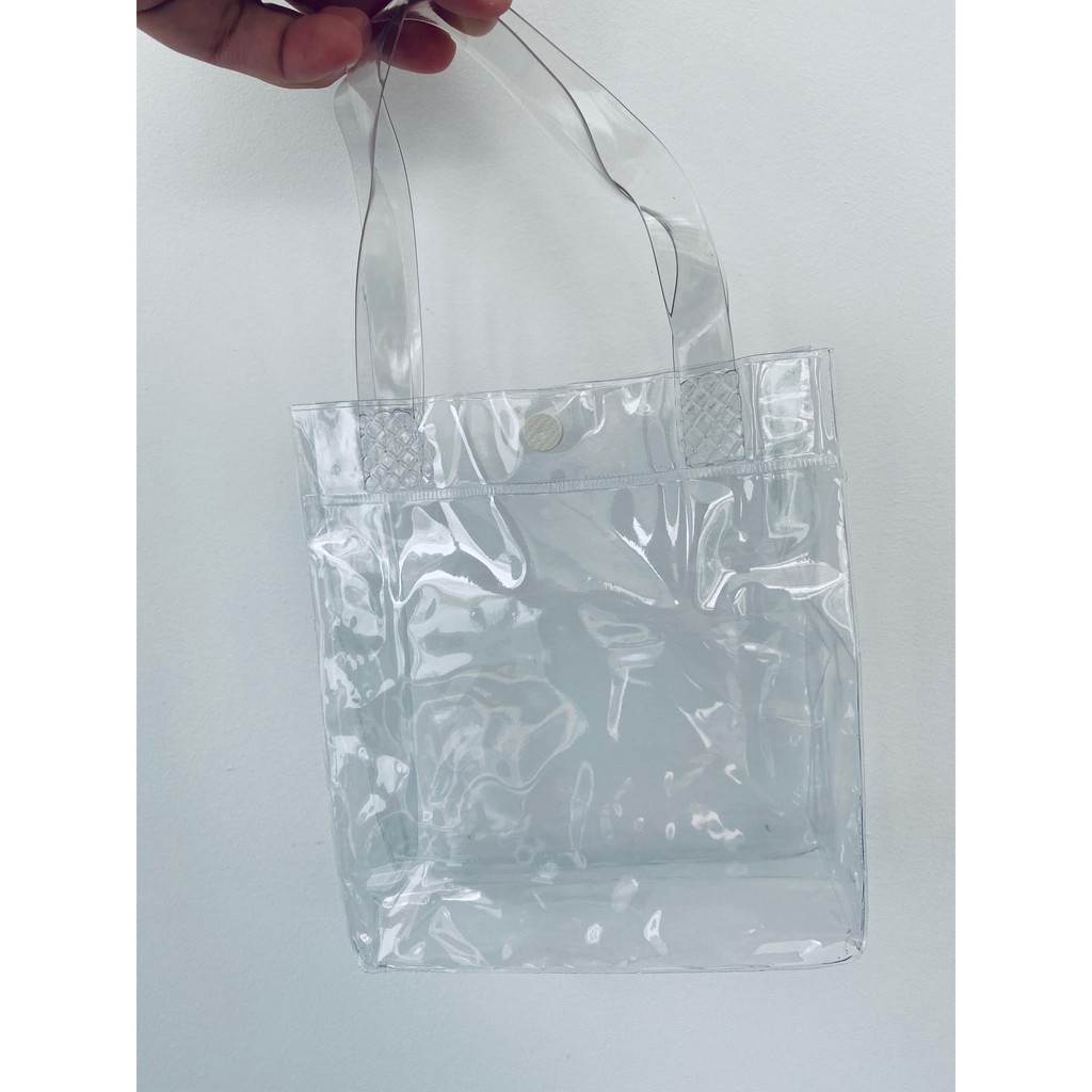 10 Sacolinhas de pvc com alça e botão transparente / Embalagem / Mini ...