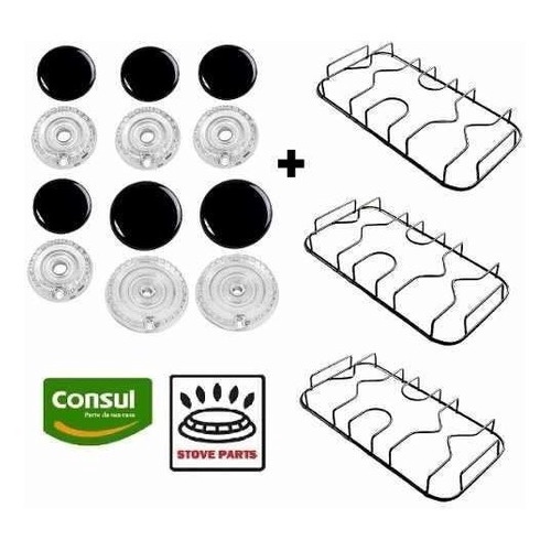 Kit Espalhador+queimador+grelhas Consul Facilite - 6 Bocas