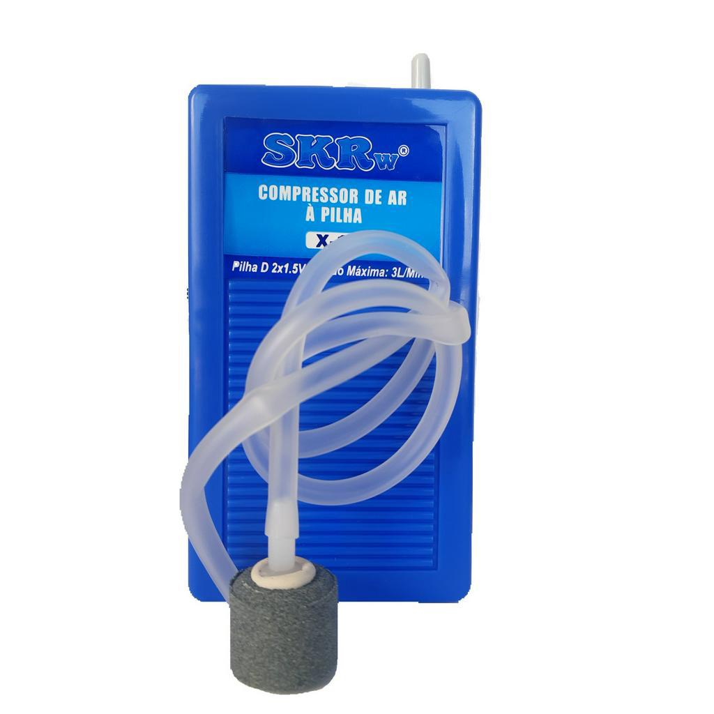 Compressor de ar à pilha 1 saida SKRw 3L/min para aquario