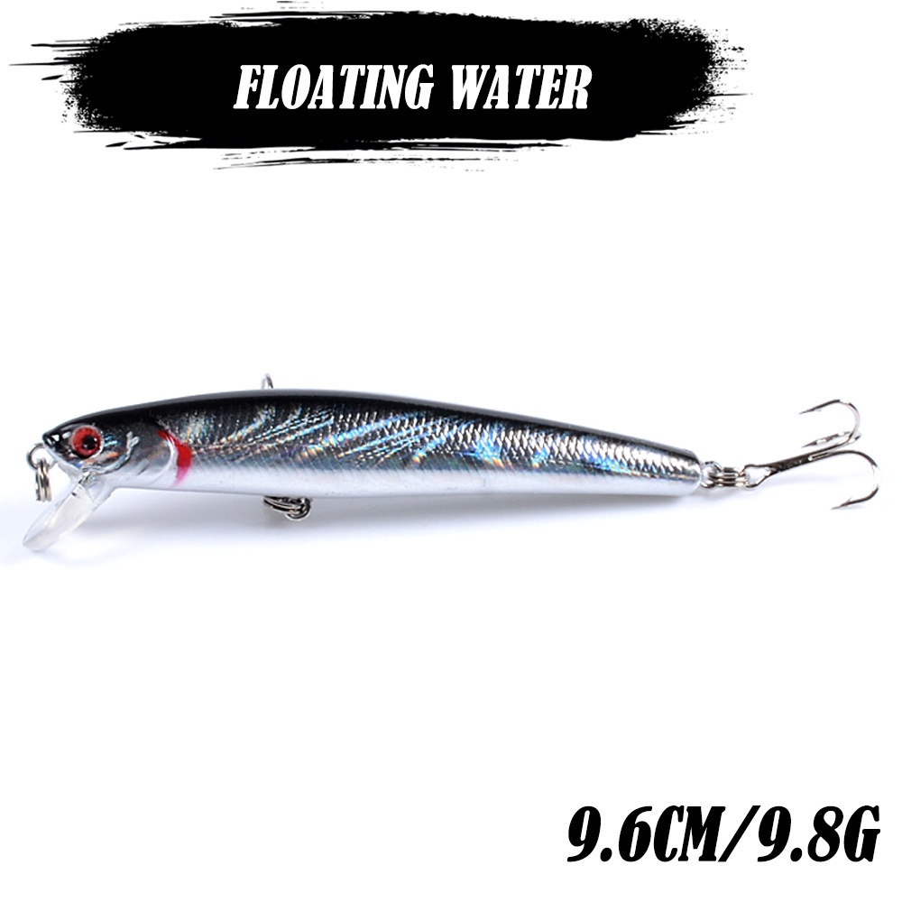 Minnow 9,6cm/9.8g Isca De Pesca Peixinho Para Robalo De Truta De Água Salgada Minno Doce em Oferta na Shopee