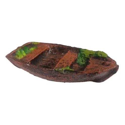 Enfeite De Aquário Em Resina Barco De Madeira canoa Pequena em Oferta na Shopee