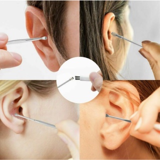 Kit 6 Peças Limpador Removedor De Cera Ouvido Limpeza Orelha aço (CB2178)