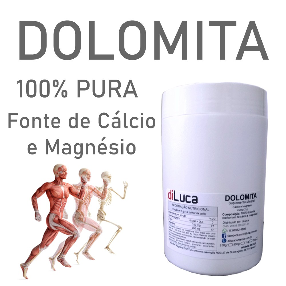 Dolomita Micronizada - 2kg - Fonte Natural de Magnésio e Cálcio