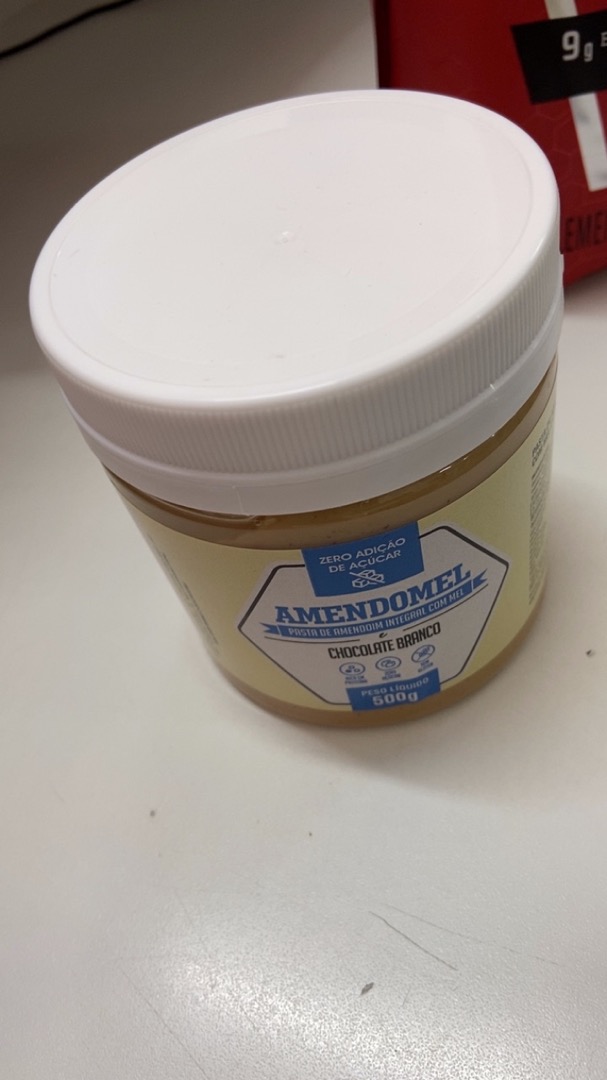 Pasta de Amendoim - Chocolate Branco - Amendomel - 500g | Shopee Brasil