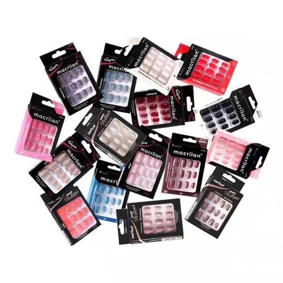 Unha Postiça Tamanho Medio/curto Cor Completa Macrilan 24 Unidades NAO AUTOCOLANTE em Oferta na Shopee