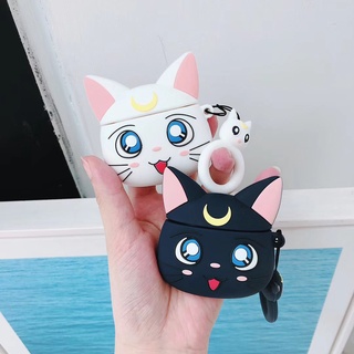 Luna Cat Anime Japonês Fofo Comics Cartoon Sailor Case Para Apple Airpods Pro Capa 1 2 3 Geração Protetora De Fone De Ouvido 2o 3a AirPod Shield