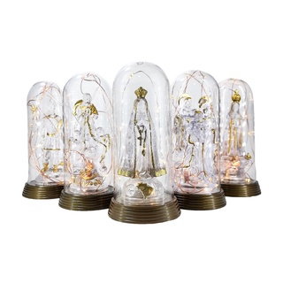 Luminária Imagens Religiosas Santos Santas com Redoma e Luzes Presente dia das mães