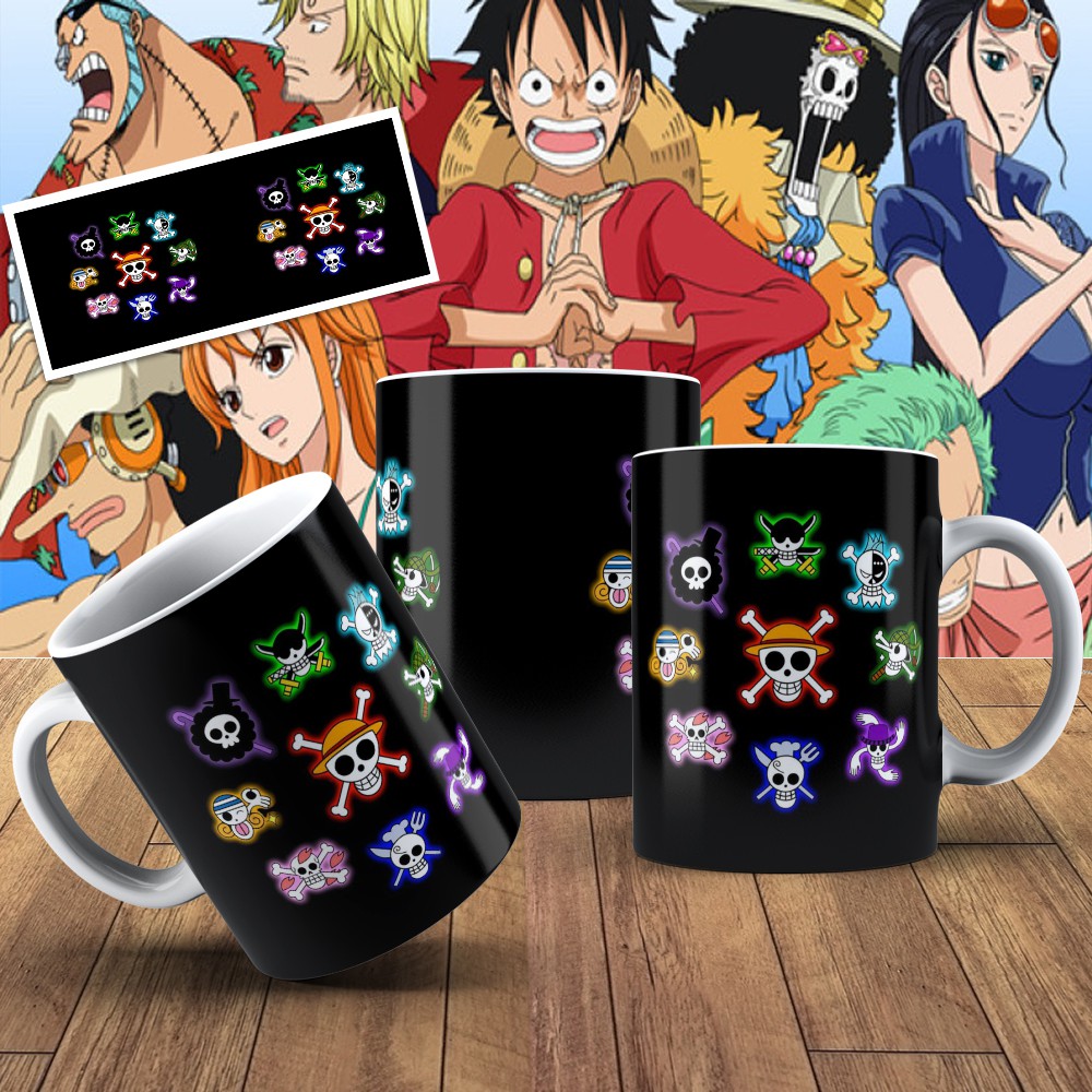 Caneca \ Xícara Porcelana Personalizada + Caixa - Anime / Manga One Piece - Decoração / Cozinha