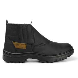 Botina masculina segurança couro legítimo bota cano baixo trabalho em Oferta na Shopee