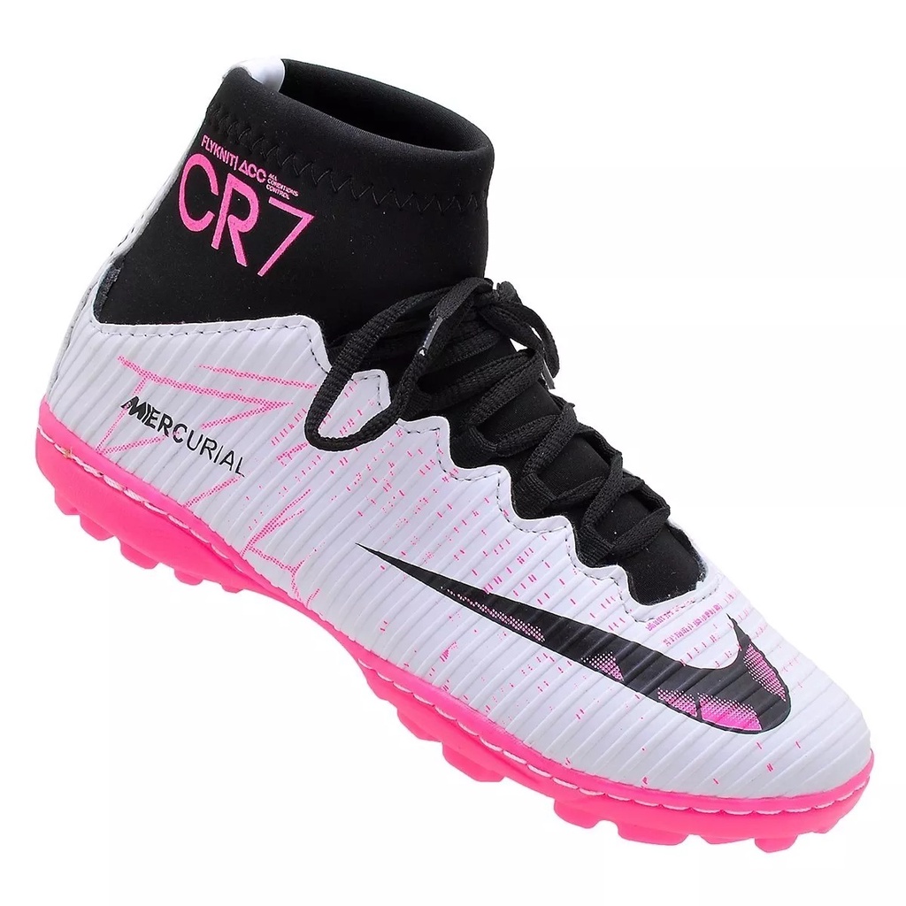 Chuteira Society Mercurial CR7 cano alto toda costurada envio imediato ...