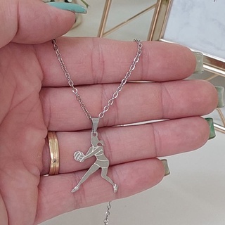 Colar jogadora de Voley em Aço Inox em Oferta na Shopee