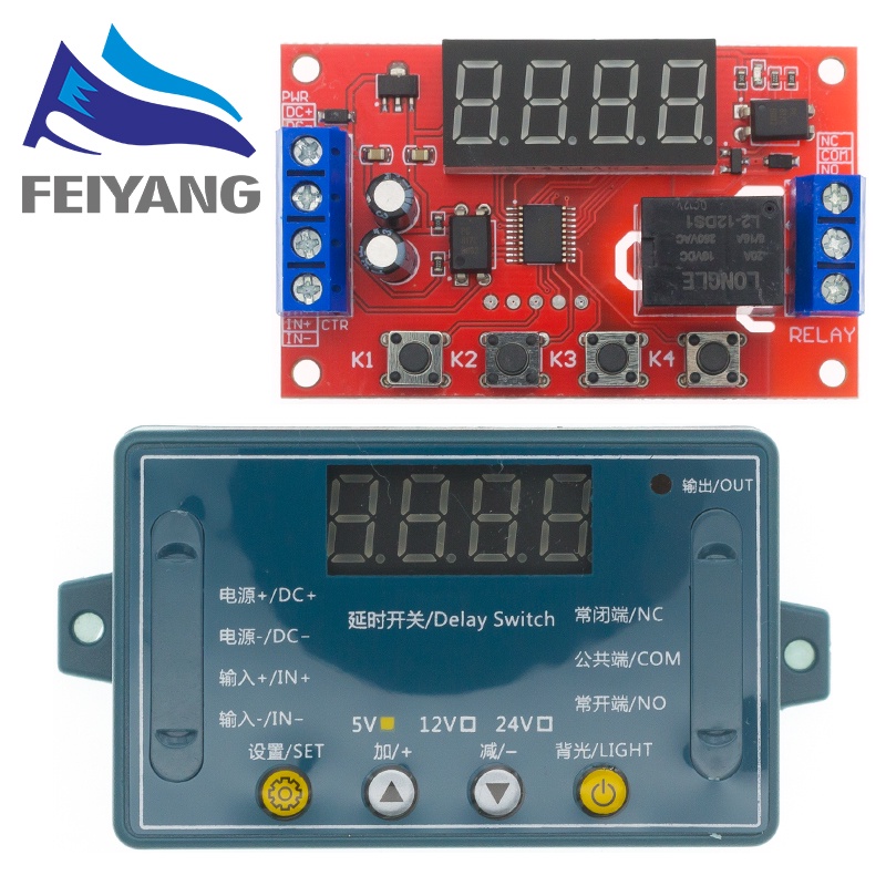 Dc 5 V 12 V 24 V 10a Tempo Ajustável Módulo De Relé De Atraso Levou Digital Relé Temporizador Interruptor De Atraso De Disparo Interruptor De Controle Do Temporizador