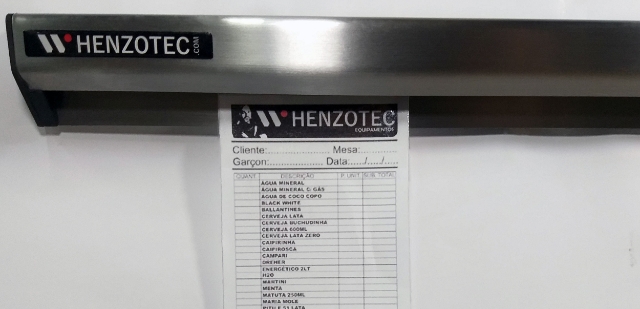 Porta Comanda Inox 25 cm Henzotec Comandeira Pizzaria, Bar