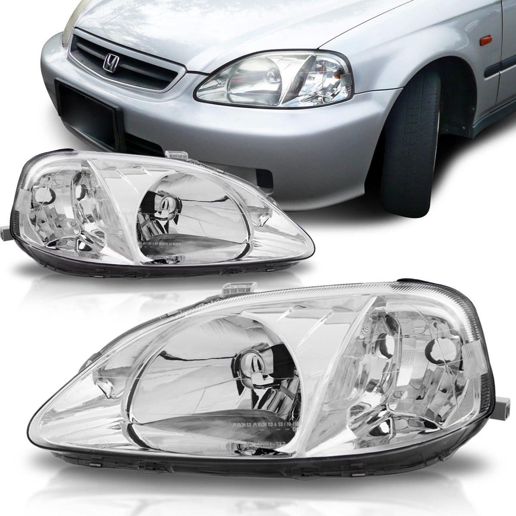 Par Farol Civic 99 2000 Cromado em Oferta na Shopee