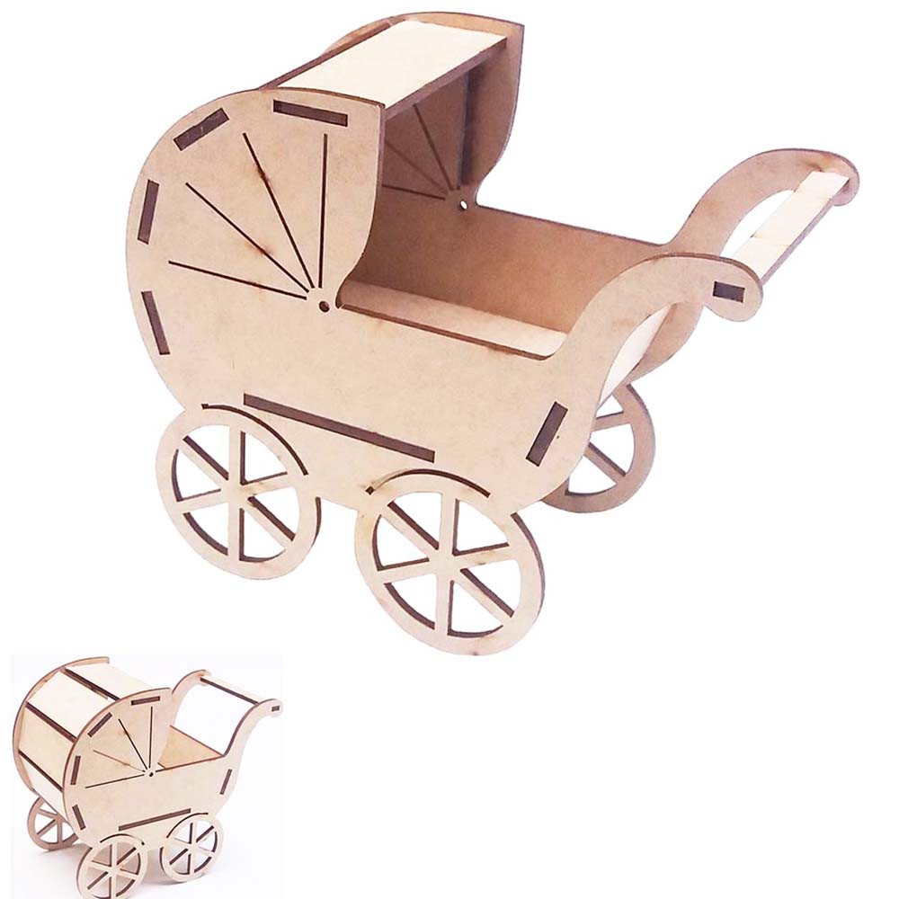 Mini carrinho de bebê 15 cm mdf mini cachepot porta docinho lembrancinha chá de bebê lembrancinha maternidade aniversário