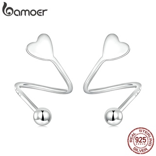 Bamoer Brincos De Tarraxa Com Parafuso Prateado 925 Para Mulheres/Meninas