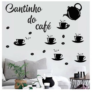 Adesivo De Geladeira Cozinha Parede Decoração Cantinho do Café ou chá graos bule Xícara