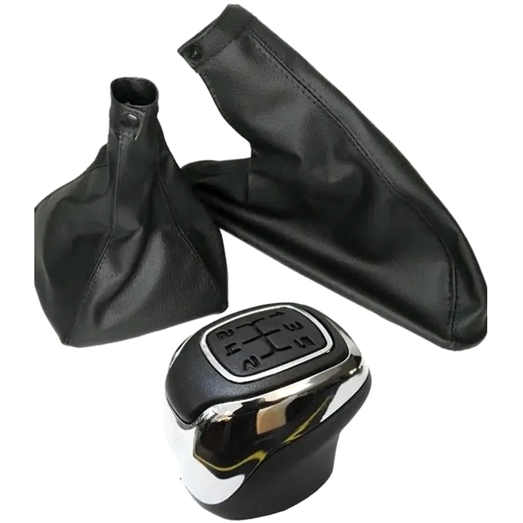 Kit Manopla + Coifa Cambio + Coifa Freio Mão Com Base Compatível Palio Promoção