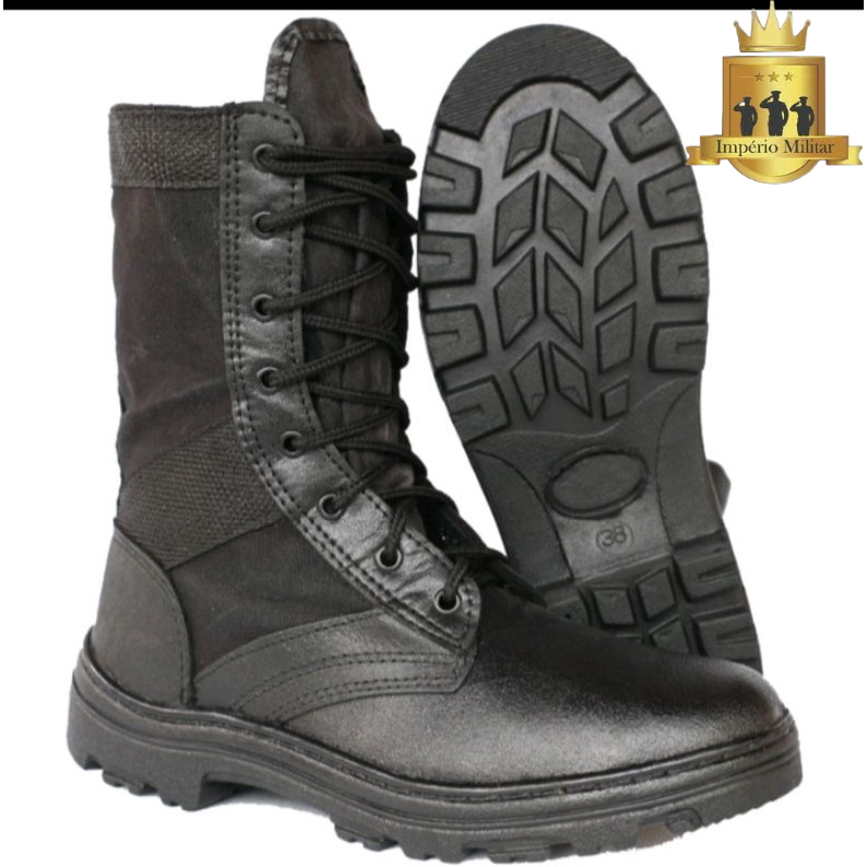 Coturno Tático com Zíper Militar Policial Airsoft Bombeiro Segurança