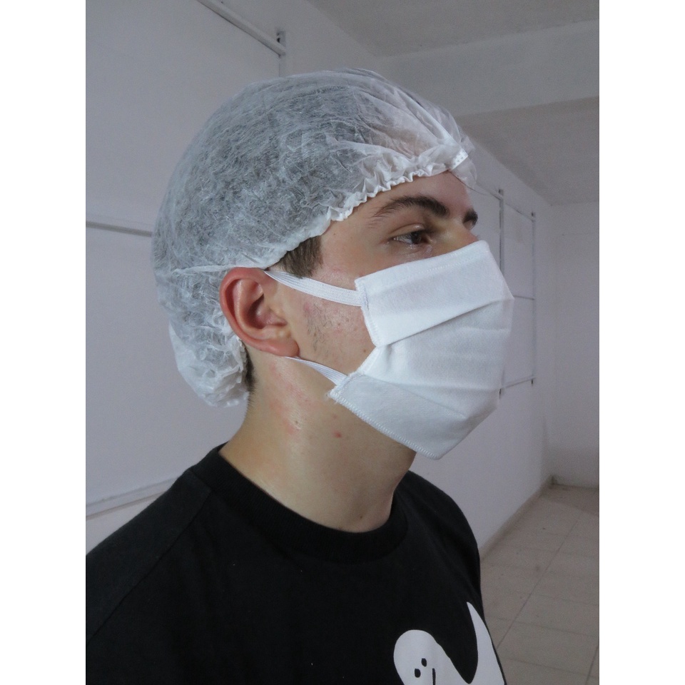 50 Máscara TNT Descartavel Tripla Proteção Clip Nasal