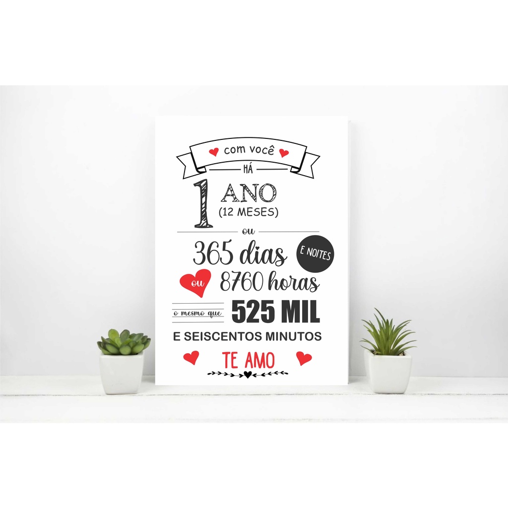 Placas Quadros Decorativas, Frases, 1, 2 anos namoro casamento casal  namorados | Shopee Brasil