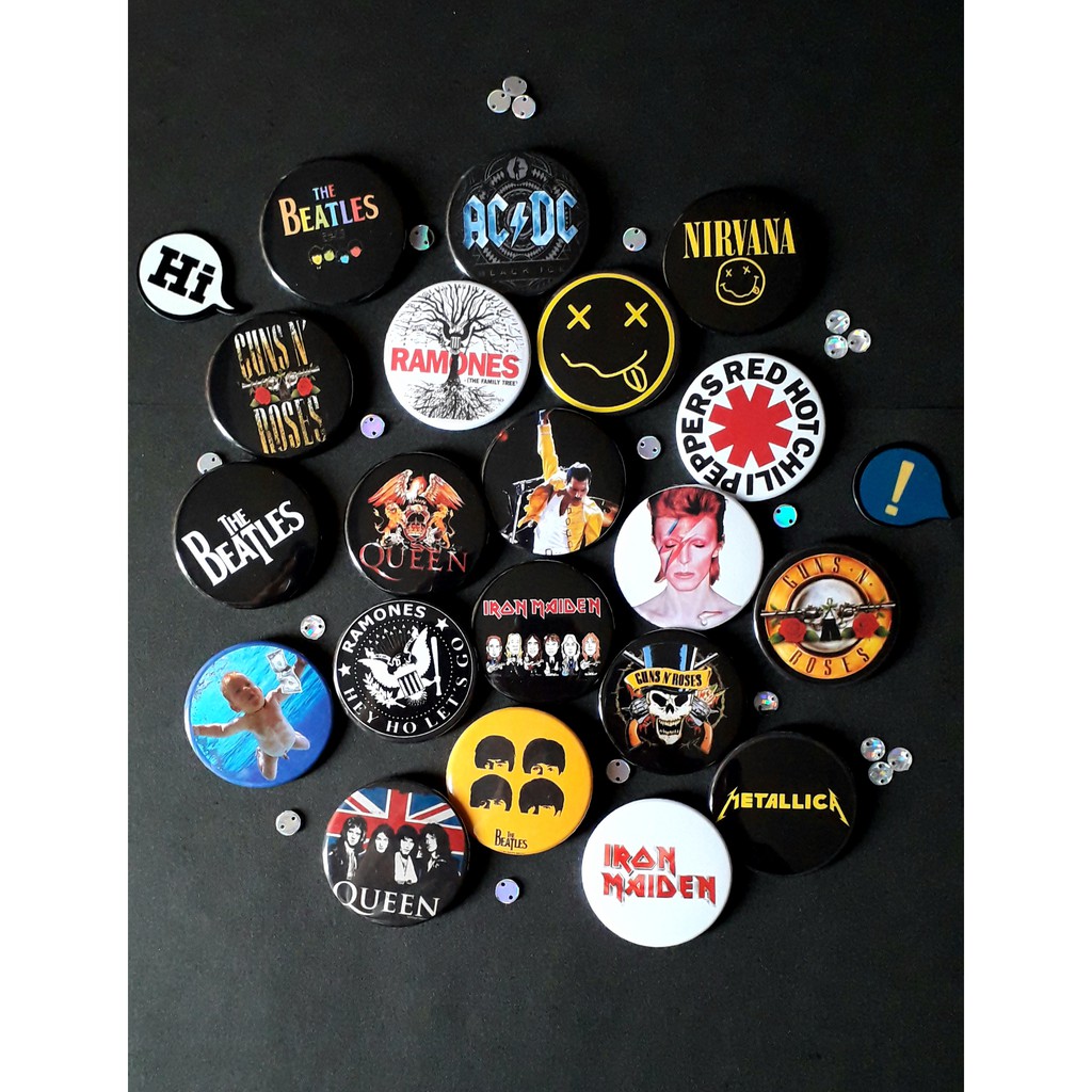 20 botons banda de rock. | Shopee Brasil