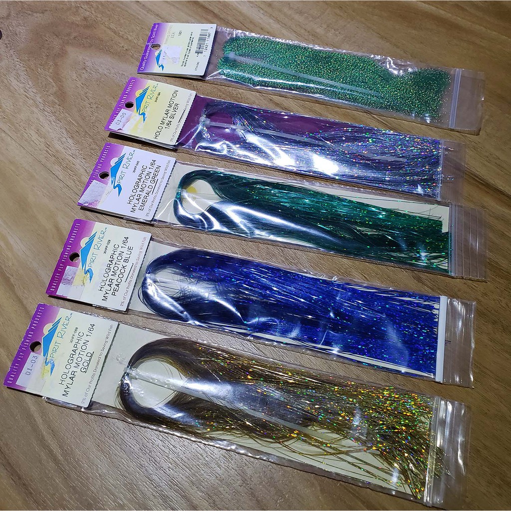 Material de Atado Fly Fishing Spirit River Holographic Mylar Motion e outras marcas - Para Iscas Artificiais