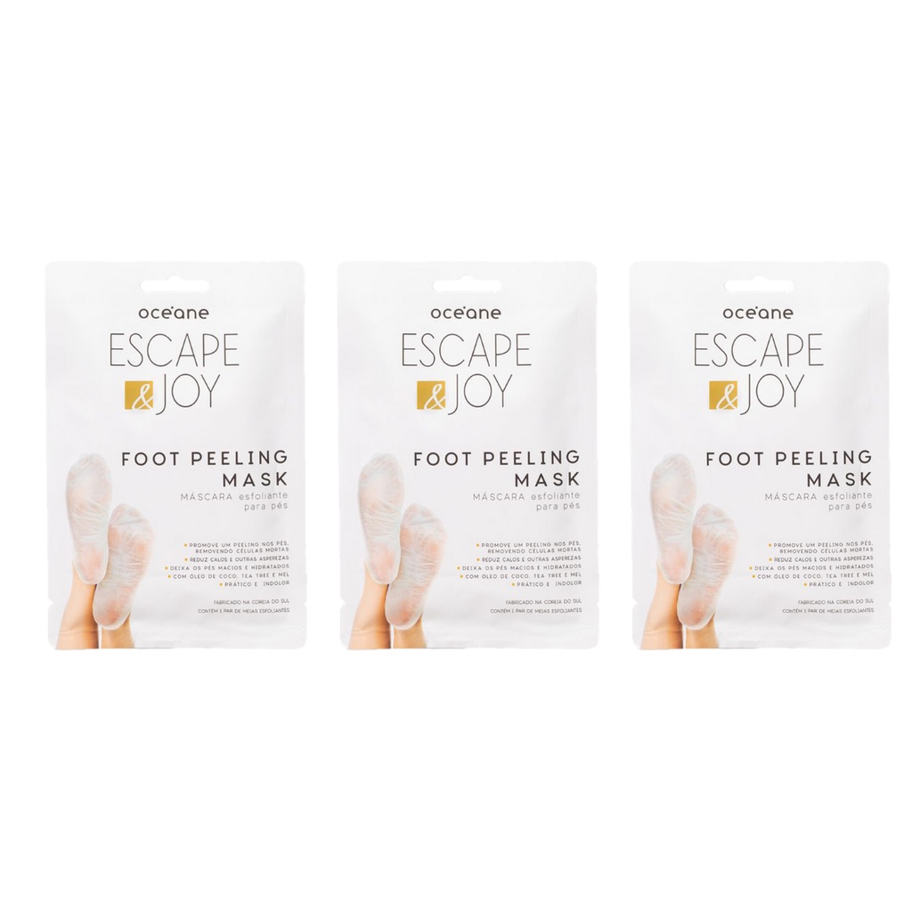 Kit c/ 3 Máscaras Esfoliante para Pés Foot Peeling Mask - Océane