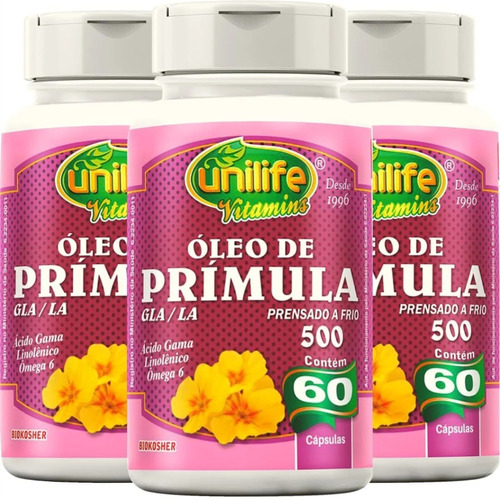 Kit 3 - Óleo De Prímula 700mg 60 Cápsulas - Unilife