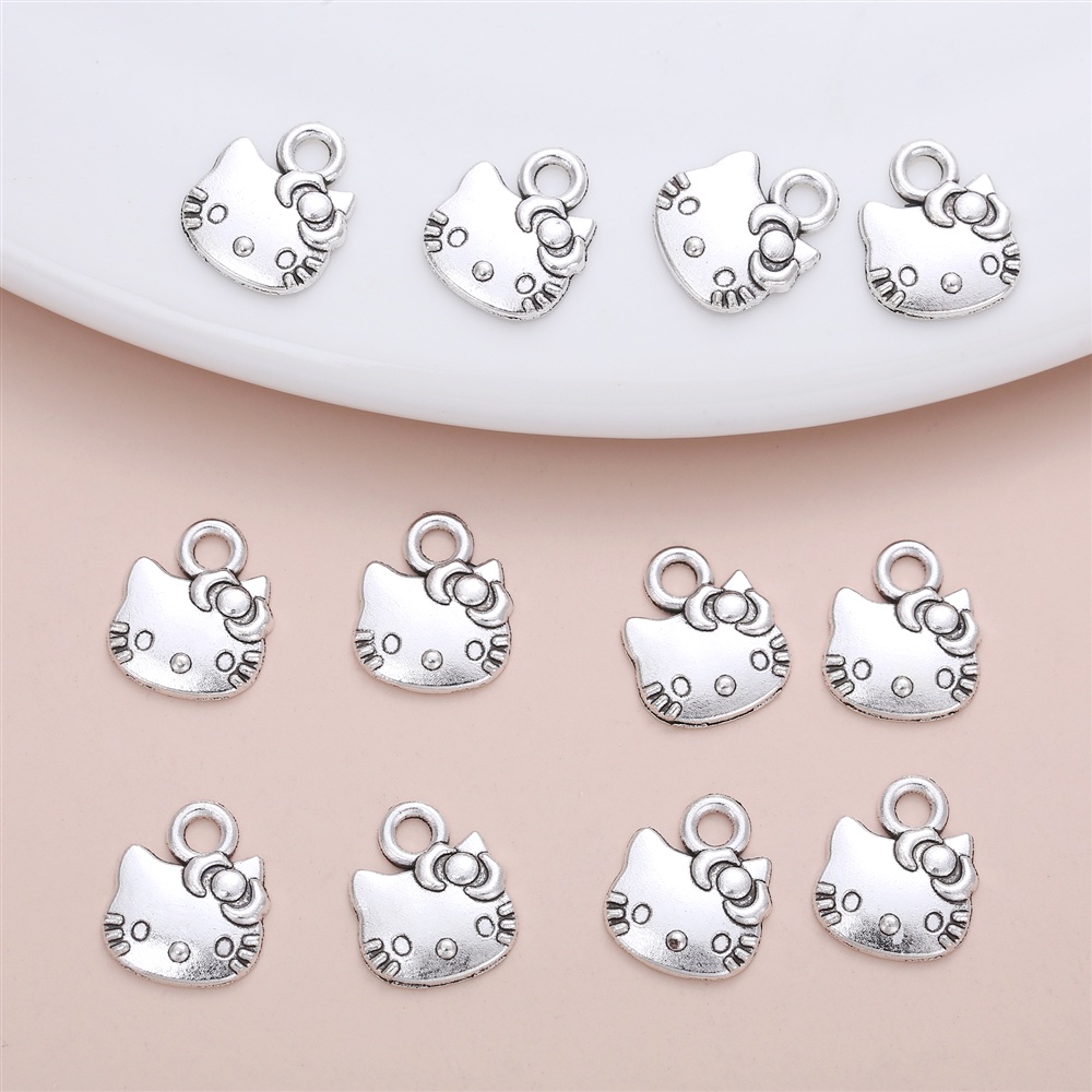 50 Pçs/set Delicado Lovly Hello Kitty Acessórios Charme Para Mulheres Personalizado DIY Jóias Fazendo Pingente Colar