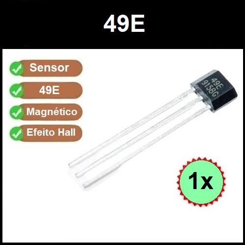 01 Sensor Magnético Efeito Hall Linear Analógico 49e Oh49e Ss49e Acelerador Scooter Bicicleta Elétrica