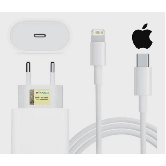Carregador iPhone Original Completo Turbo 20w iphone 11 12 12 13 14 Promax X Xr Xs