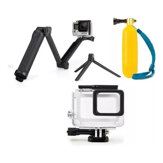 Bastão Dobrável 3 Way Boia Gopro Hero 5 6 7 Black Caixa