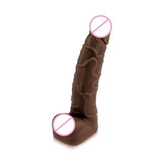 Pênis de Borracha Realístico Curvo e Veias Definidas Chocolate 13 x 3,2 cm