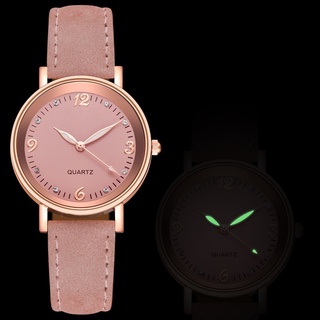 Tik Tok Relógio De Pulso Feminino De Quartzo De Couro Luminoso Com Estilo Casual