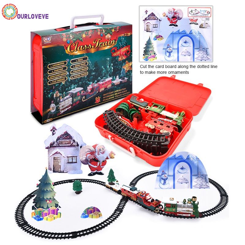 Trem de Natal Conjunto de trilhos de trem Brinquedos Decoração Criativa  Trem de Árvore de Natal Presente Brinquedo Para Crianças Presente de Festa  de Aniversário Presente de Natal - Escorrega o Preço