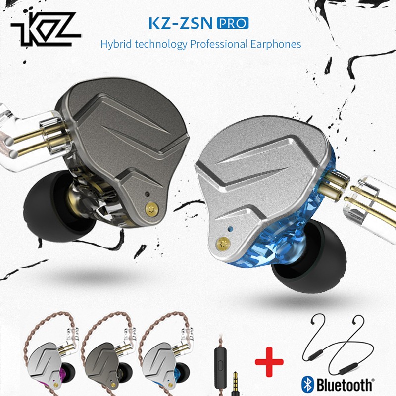KZ ZSN Pro 1BA + 1DD Metal híbrido no ouvido HiFi fone de ouvido baixo ...