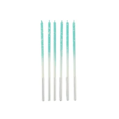 Vela Palito Gigante Dégradé Azul Candy 15 cm - 1 unidade Pct. c/ 6 unds. - Silver Festas - Rizzo