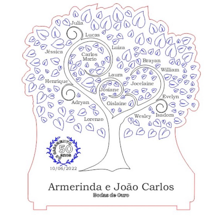 Luminária Abajur Led Bodas de Ouro tam. especial  SRC Personalizável