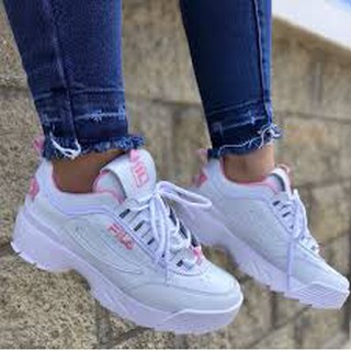 fila branco e rosa disruptor