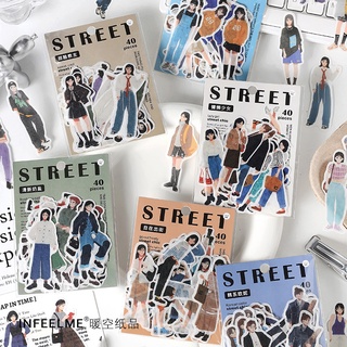 40 Pcs Bonito Coreano Adesivos Set A Menina Da Moda Kawaii Planejador Para Jornais Scrapbooking Cartões De Planejão De Artes E Artesanato Diy