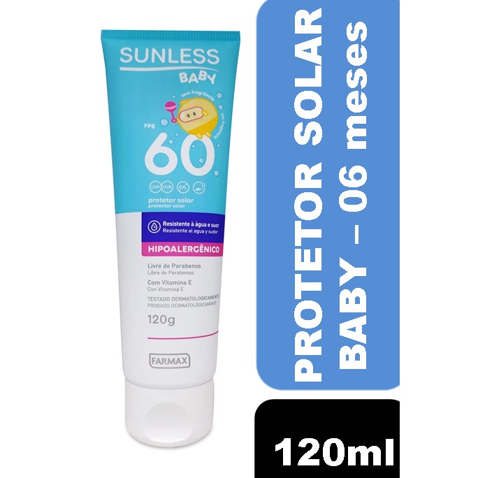 Protetor Solar FPS 60 Sunless - Baby 06 meses+ 120g